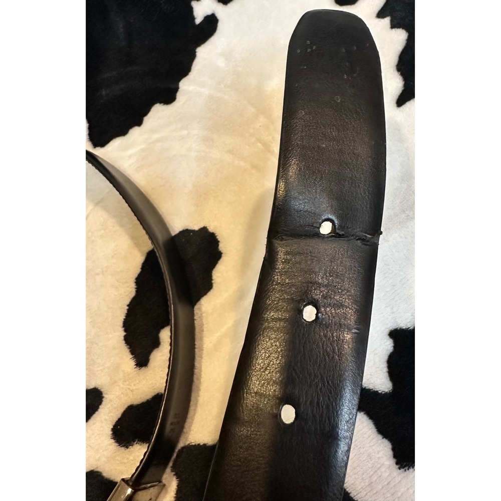 Tommy Bahama Mens Reversible Leather Belt Black Brown Silver Buckle Size 38-40 - Picture 6 of 8